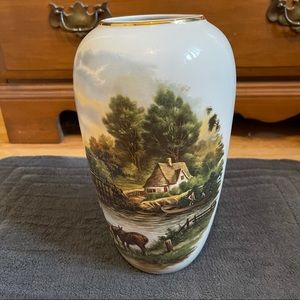J.C. Van Hunnik Painted Porcelain Vase